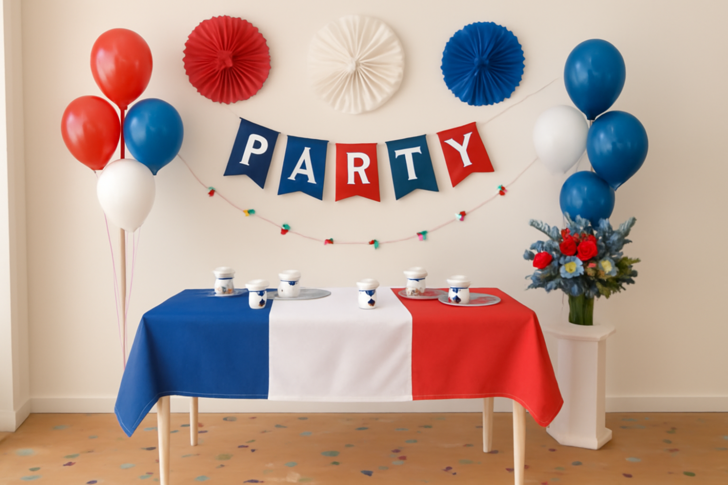 French Flag Table Cover | France Bastille Day | 3 X 5FT Polyester Table Cover