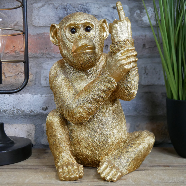 Cheeky Monkey Ornament Resin Figurine Maximalist Rude Greeting Home Decor