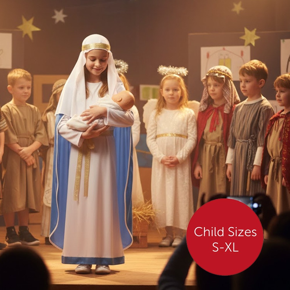 Kids Virgin Mary Christmas Nativity Costume