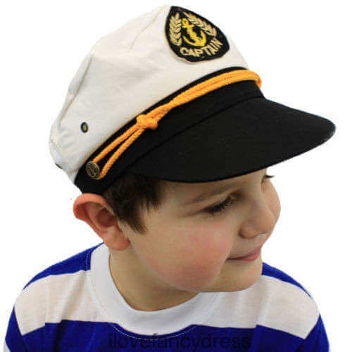 Kids Sailor Costume | 3 Pcs | Blue Jacket, Captain Hat & White Gloves