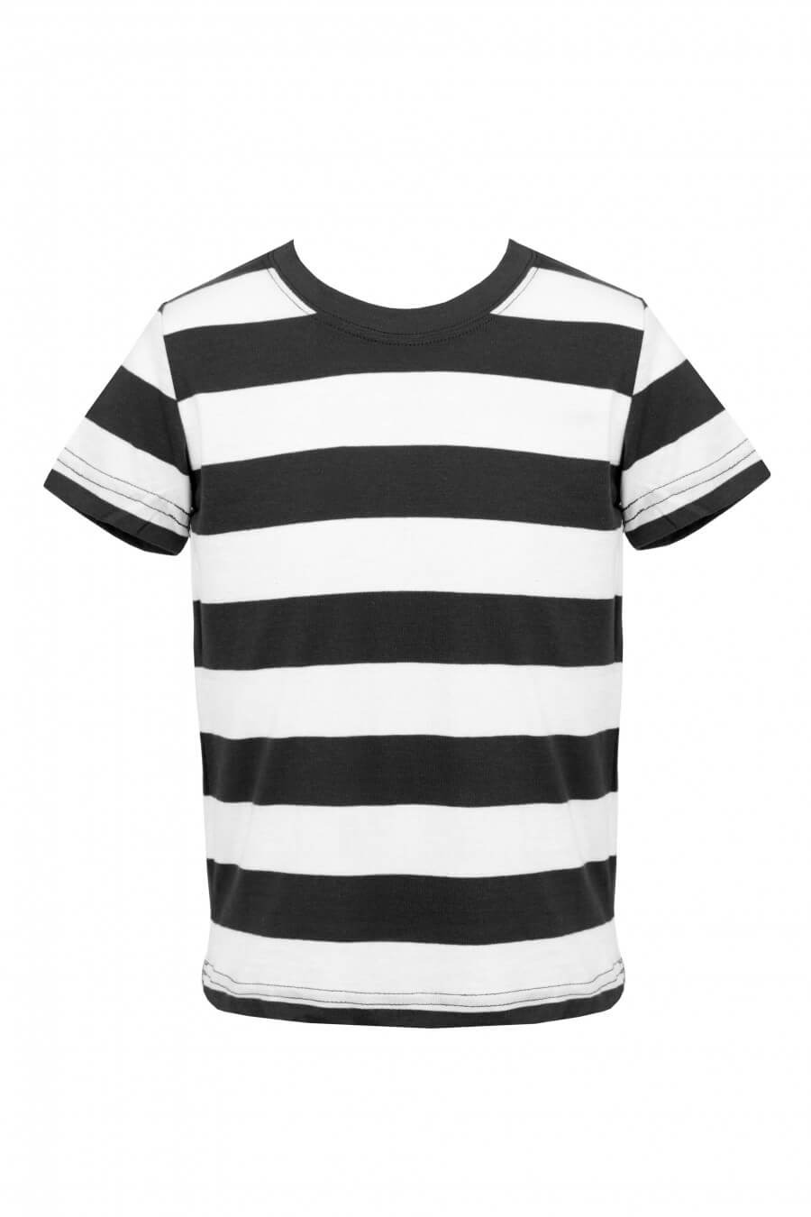 Childs Black and White Striped Short Sleeve Top