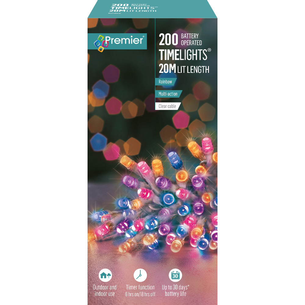 Click to view product details and reviews for Christmas Timelights Rainbow Led Lights By Premier.