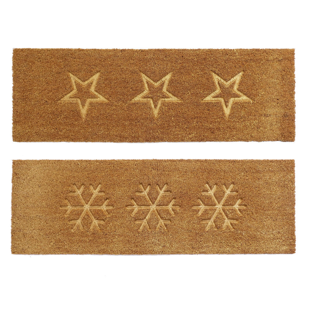 Christmas Doormat Snowflake or Star Indoor/Outdoor Assorted Design 40 x 120cm