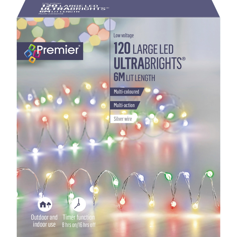 Click to view product details and reviews for Christmas Fairy Lights 120 Multi Coloured Leds Indoor Outdoor Wire Decorations.