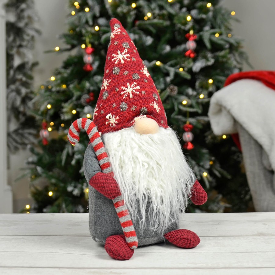 Click to view product details and reviews for Christmas Gonk With Candy Cane Fabric Decoration Red Grey 39cm.