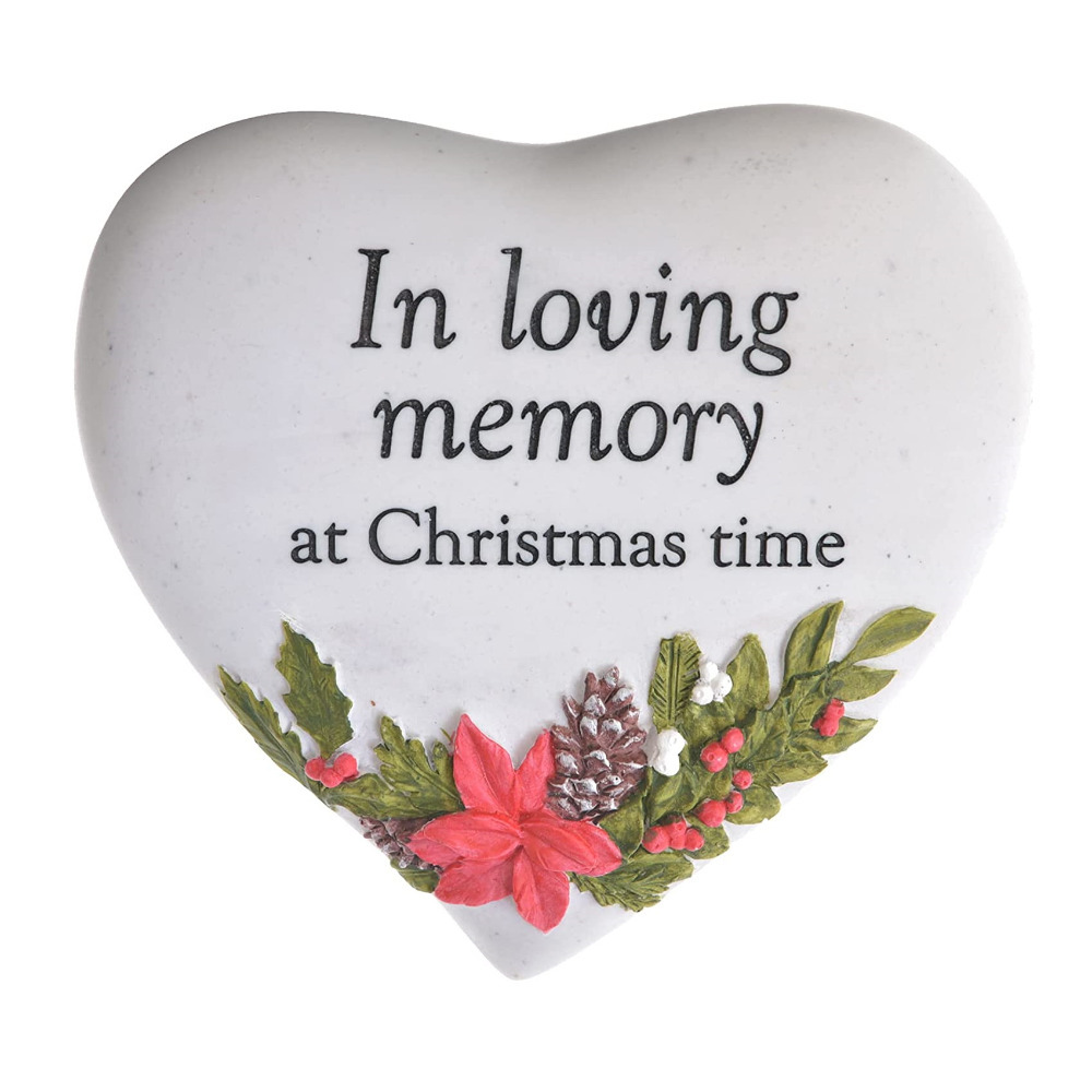 Christmas Graveside Plaque In Loving Memory Heart Remembrance Memorial Ornament