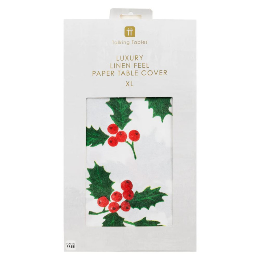 Click to view product details and reviews for Large Christmas Holly Paper Table Cover Festive Tableware 23x137m.