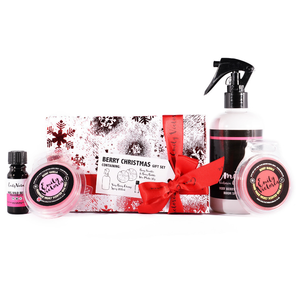 Christmas Home Fragrance Wax Melts, Oil & Room Spray Berry Xmas Scented Gift Set