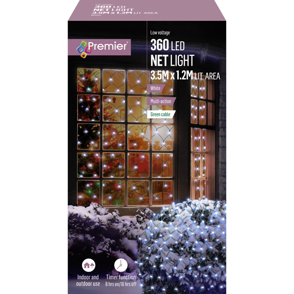 Click to view product details and reviews for Christmas Net Light Indoor Outdoor Timer Function 360 Cool White Window Leds.