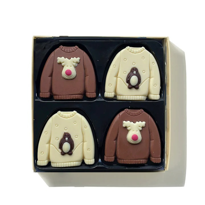 Christmas Novelty Chocolate Festive Jumpers Handmade Dark, Milk & White Gift