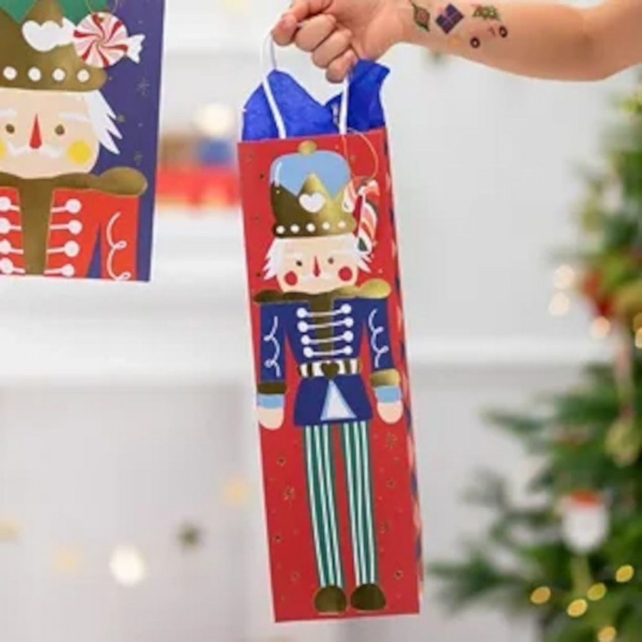 Click to view product details and reviews for 2 Christmas Nutcracker Bottle Gift Bags Red Wine Festive Giftware X 2.