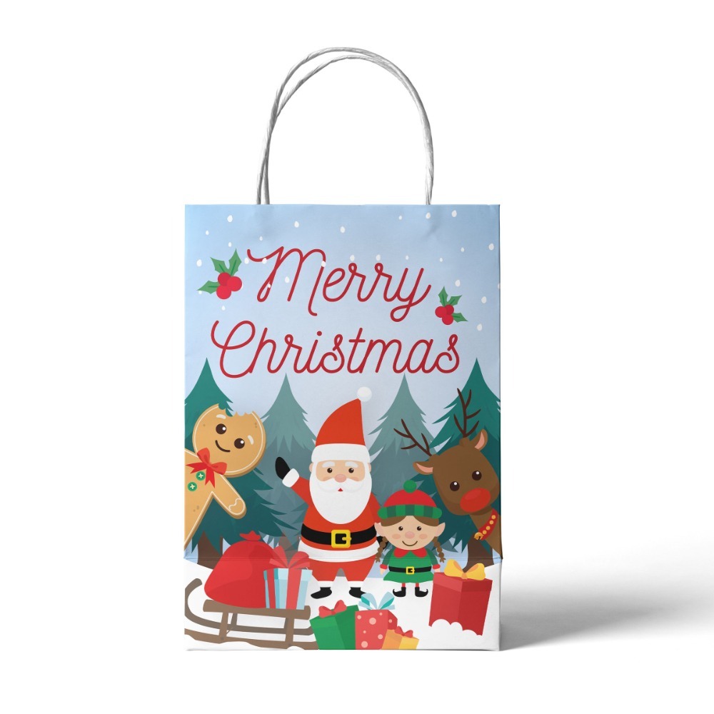 Pack of 3 Christmas Paper Bags with Handles | 15 x 21 x 7cm