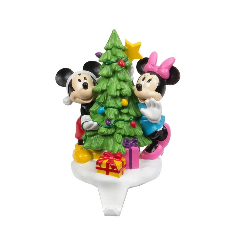 Christmas Stocking Hanger Festive Disney Mickey & Minnie Hook Figure Decoration