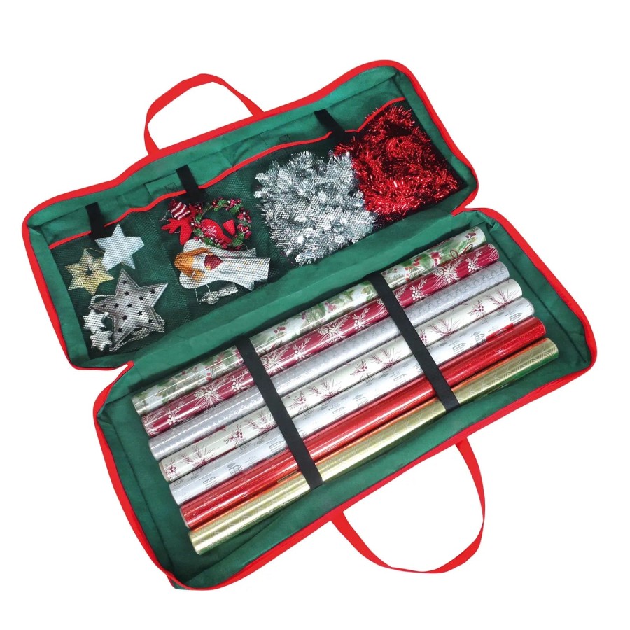 Click to view product details and reviews for Christmas Storage Bag Fabric Case Wrapping Paper Tags Bows.