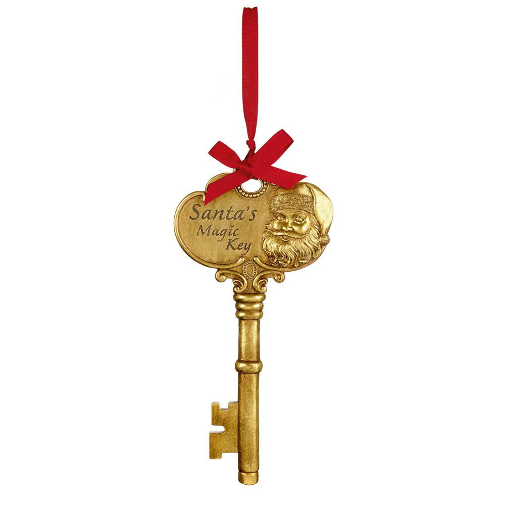Christmas Traditions Santa's Magic Key Oversized Metallic Gold Hanging Ornament