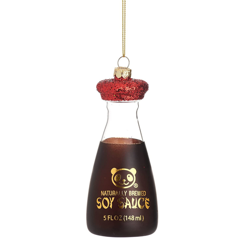 Christmas Tree Decoration Festive Soy Sauce Hanging Glass Bauble Sass & Belle