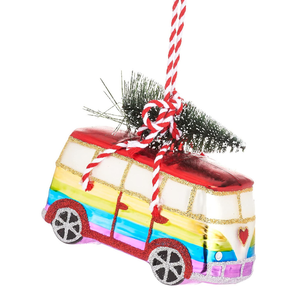 Click to view product details and reviews for Rainbow Camper Van Christmas Bauble Sass Belle.