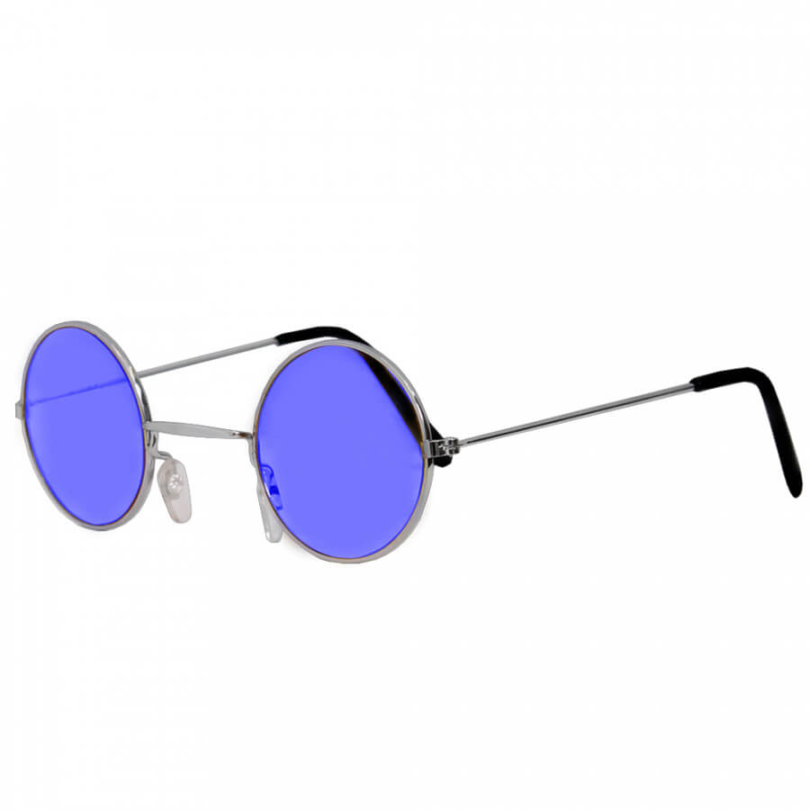 Circular Glasses with Blue Lens