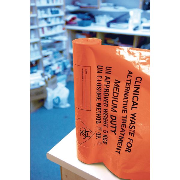 Clinical Waste Sack Medium Org Pk25 - HEA01181
