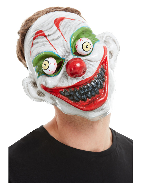 Click to view product details and reviews for Clown Mask White Pvc With Moving Eyes 52158.
