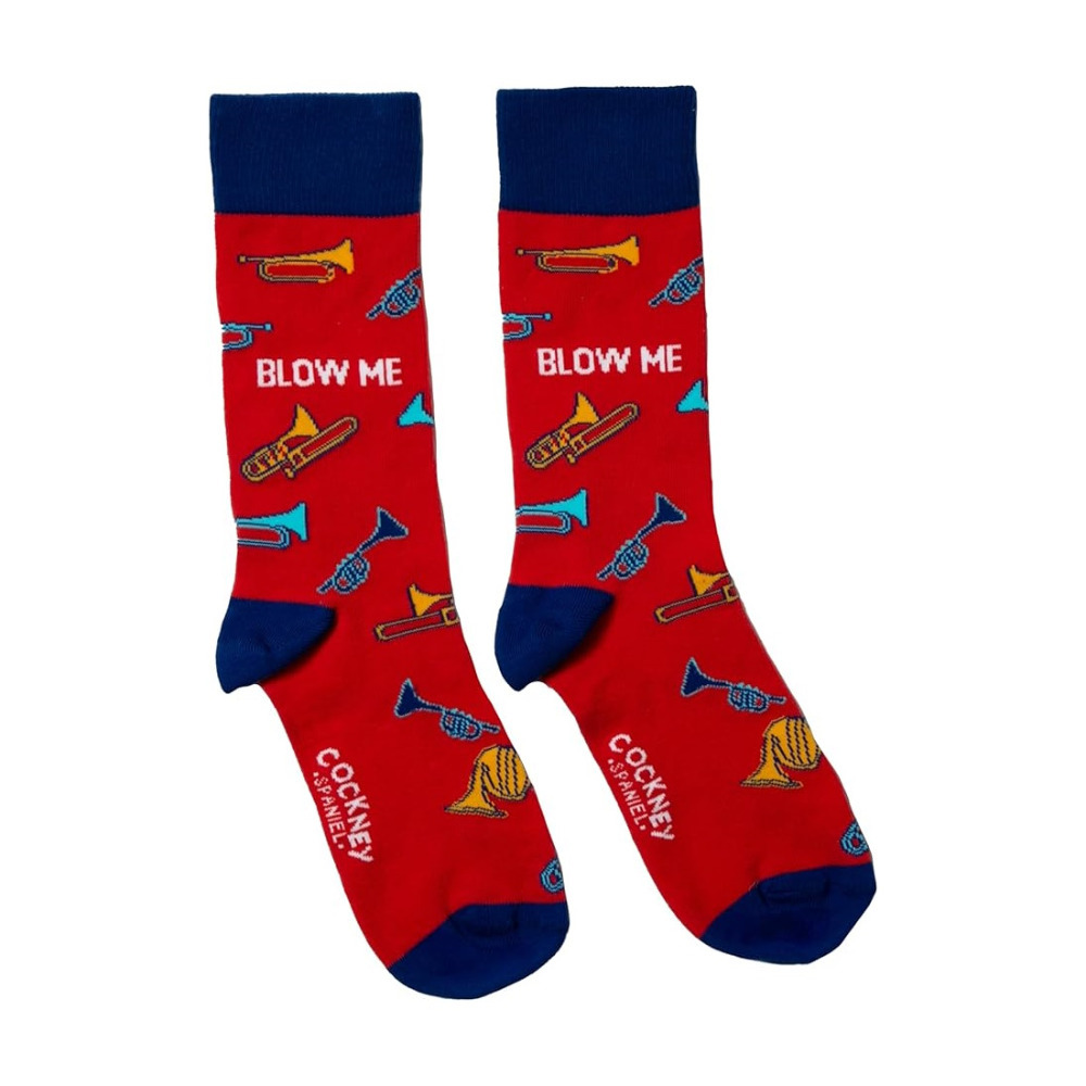 Cockney Spaniel Socks Novelty 1 Pair Odd Mens Crew Rude Funny Size UK 6-11 Blow