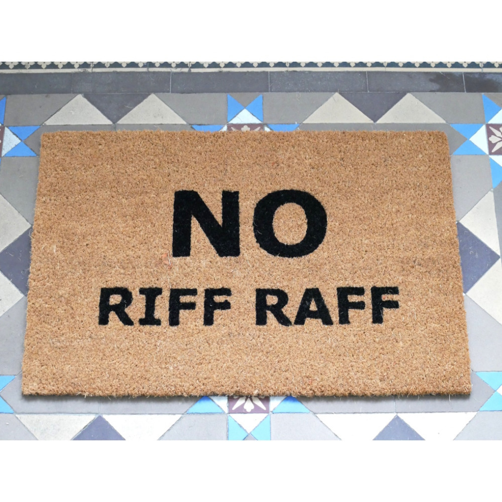 Coir Novelty Door Mat Outdoor Indoor Front Door Entrance Doormats Heavy Duty Nonslip Floor Dirt Trapper - No Riff Raff