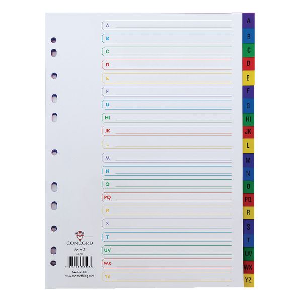 Click to view product details and reviews for Concord M Col Plastic Index A4 A Z Jt65799.