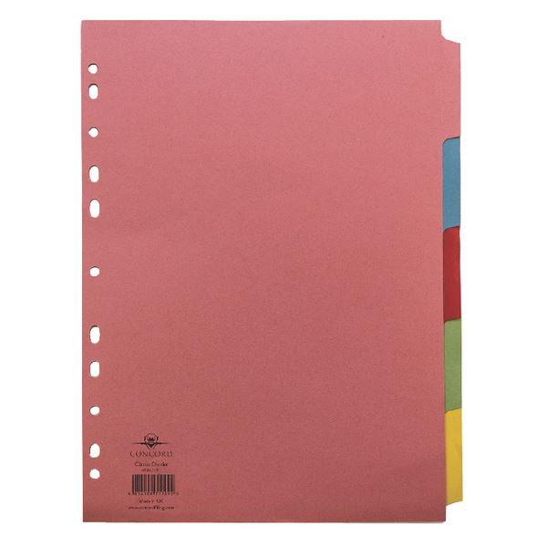 Concord Subject Divider A4 5 Prt Pk5 - JT71199