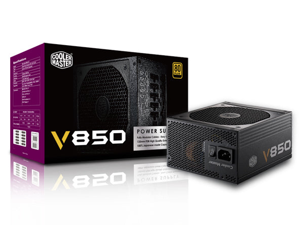 Cooler Master Vanguard V 850W 80plus Gold Power Supply Unit Fully Modular with 100% Japanese Capacitor and UK Cable