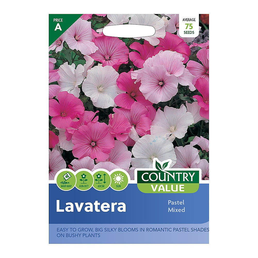 Country Value  Lavatera Pastel Mixed Grow Your Own Garden Flowers Seeds Packet