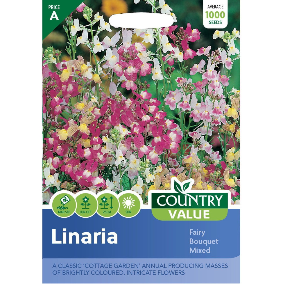 Country Value Linaria Fairy Bouquet Grow Your Own Garden Flowers Seeds Packet