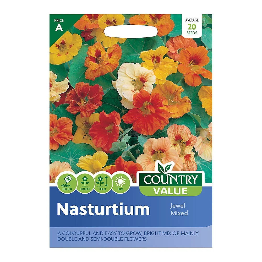 Country Value Nasturtium Jewel Mixed Seeds Grow Your Own Garden Edible Flowers
