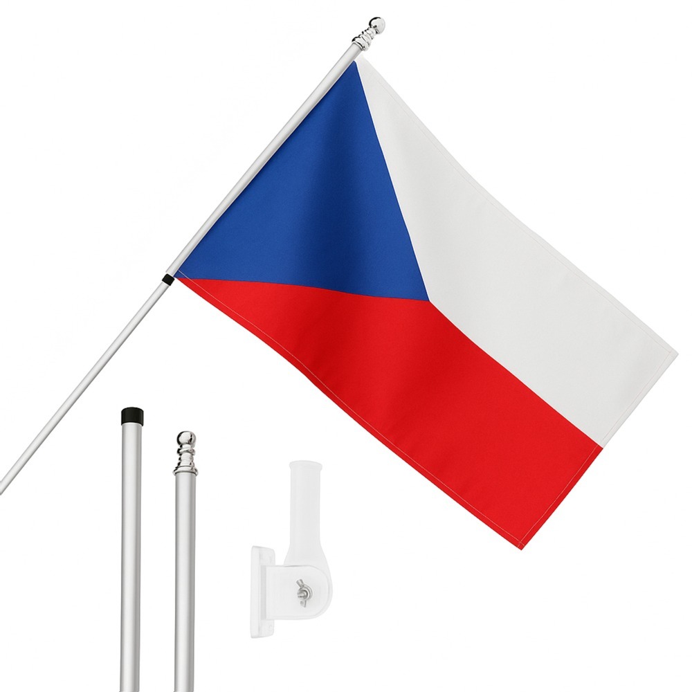 Click to view product details and reviews for Large 5ft X 3ft Czech Republic Flag With 6ft Pole Wall Bracket.