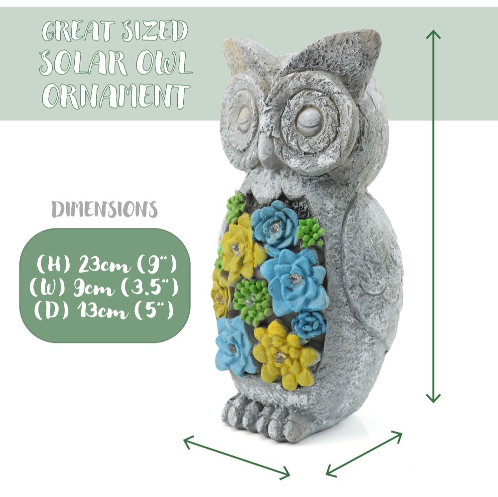 Solar Owl Statue (23x13x9cm)