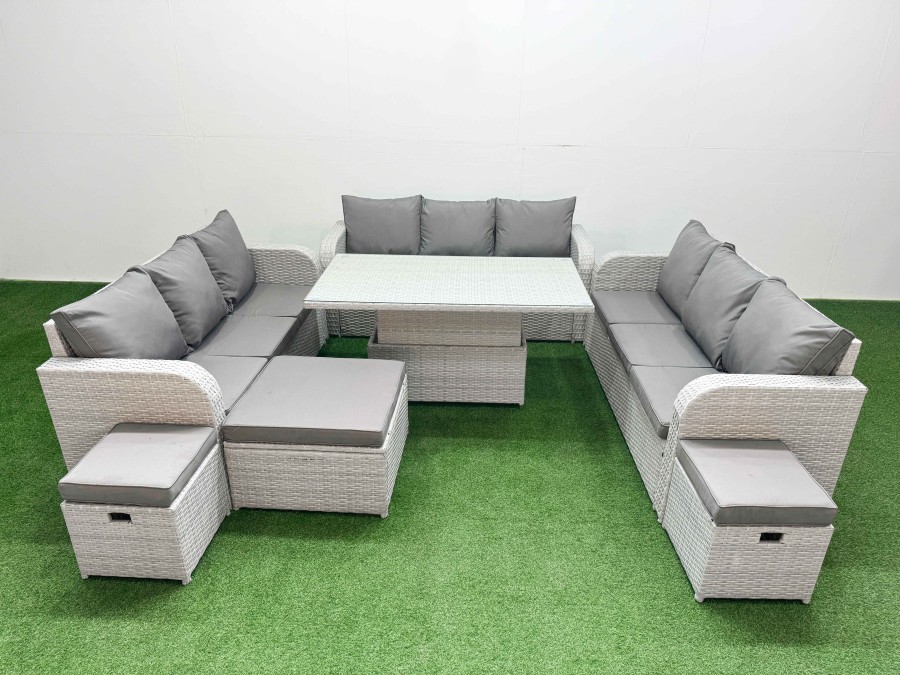 Click to view product details and reviews for Fimous Pe Rattan Lounge Sofa Set 12 Seater Outdoor Garden Furniture Set With Adjustable Lifting Dining Or Coffee Table 3 Seater Sofa 3 Stools Light Gr. Click to view product details and reviews for Fimous Pe Rattan Lounge Sofa Set 12 Seater Outdoor Garden Furniture Set With Adjustable Lifting Dining Or Coffee Table 3 Seater Sofa 3 Stools Light Gr.