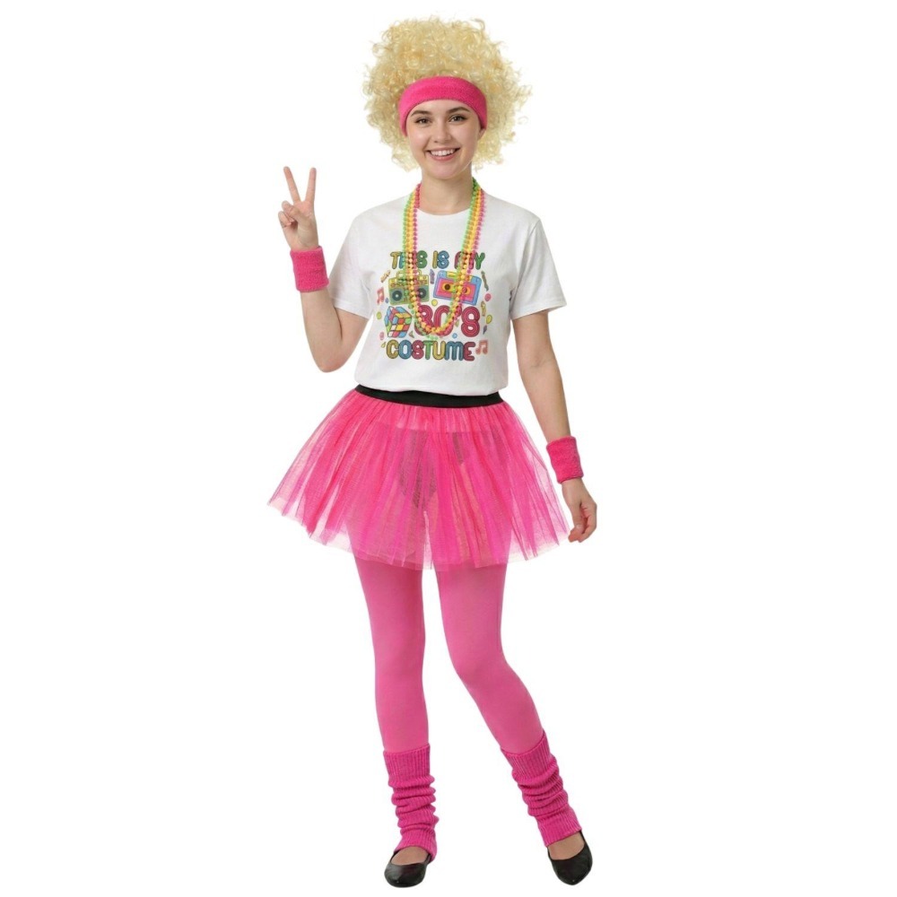 Click to view product details and reviews for Adults 80’s Costume 8 Pcs White T Shirt Tutu Beaded Necklace Blonde Afro Wig Tights Leg Warmers Sweat Bands Large. Click to view product details and reviews for Adults 80’s Costume 8 Pcs White T Shirt Tutu Beaded Necklace Blonde Afro Wig Tights Leg Warmers Sweat Bands Large.