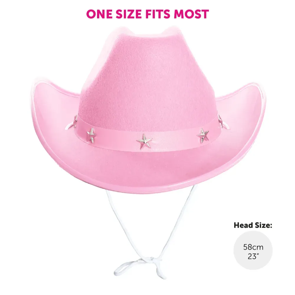 Pink Star Studded Cowboy Hat