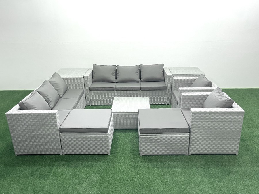Click to view product details and reviews for Fimous Outdoor Rattan Sofa Garden Furniture Set With 2 Armchairs Square Coffee Table 2 Big Footstools 2 Side Tables Light Grey Mixed. Click to view product details and reviews for Fimous Outdoor Rattan Sofa Garden Furniture Set With 2 Armchairs Square Coffee Table 2 Big Footstools 2 Side Tables Light Grey Mixed.
