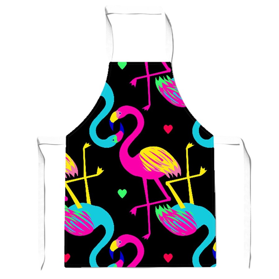 Vivid Flamingo Pattern Apron