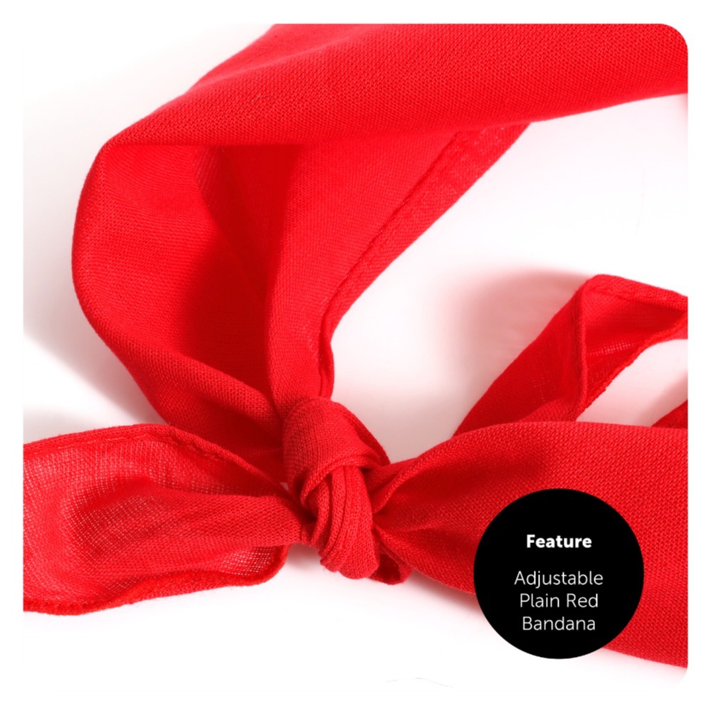 Adults Sailor Costume Set - Black & White Tee, Captain Hat & Red Bandana