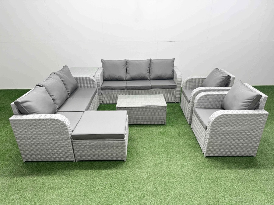 Click to view product details and reviews for Fimous Pe Rattan High Back Lounge Sofa Set Patio Coffee Table Chairs Set With 3 Seater Sofa Reclining Chair Big Footstool Side Table Light Grey. Click to view product details and reviews for Fimous Pe Rattan High Back Lounge Sofa Set Patio Coffee Table Chairs Set With 3 Seater Sofa Reclining Chair Big Footstool Side Table Light Grey.