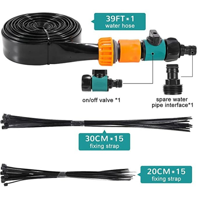 Trampoline Sprinkler – 39ft Water Hose with Straps & Connectors