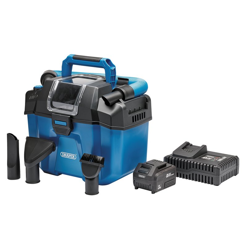D20 20V Wet and Dry Vacuum Cleaner, 1x 3.0Ah Battery and Fast Charger (95169)