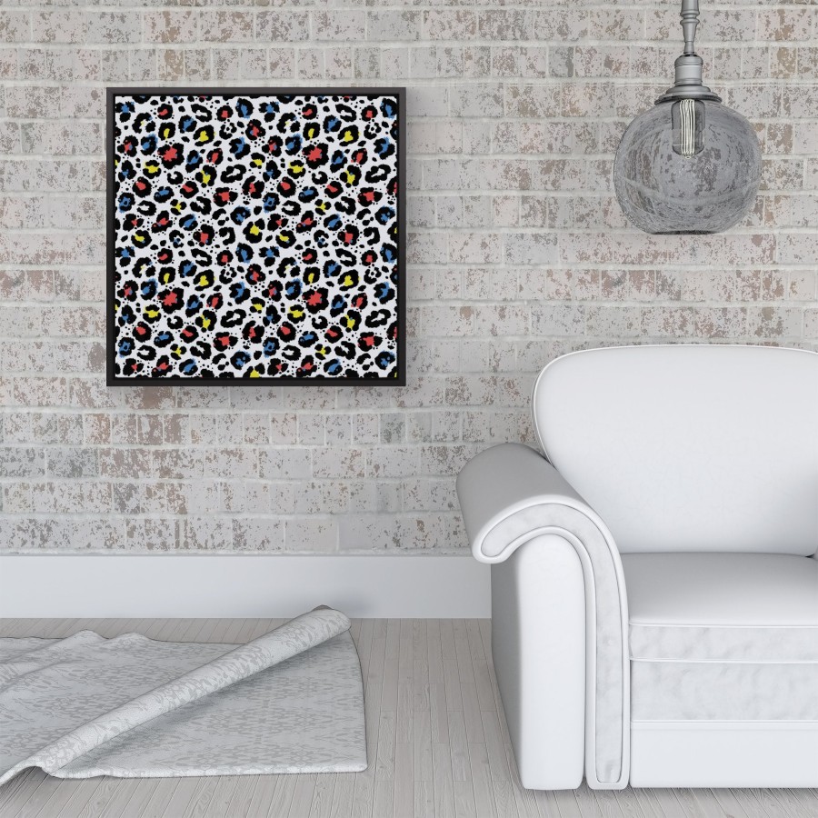 Click to view product details and reviews for Coloured Leopard Print Framed Canvas 16 X 16 Black.