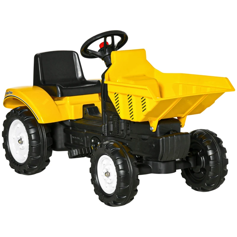 Click to view product details and reviews for Homcom Kids Ride On Tractor No Power Pedal Go Kart With Manual Control Bucket For 3 6 Years Old.