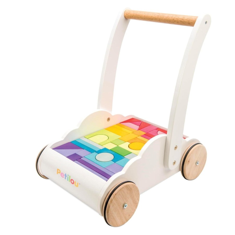 Le Toy Van Rainbow Cloud Baby Walker 45 Colour Puzzle Blocks Wooden