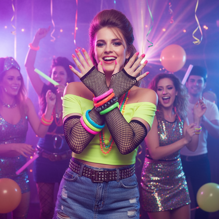 Click to view product details and reviews for Wicked Costumes 80s Black Long Net Gloves Retro Fancy Dress Accessory.