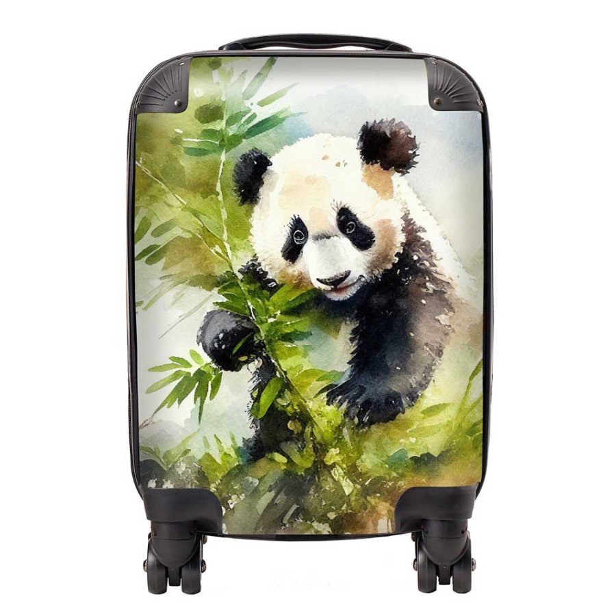 Click to view product details and reviews for Panda Eating Bamboo Watercolour Suitcase Mini Cabin.