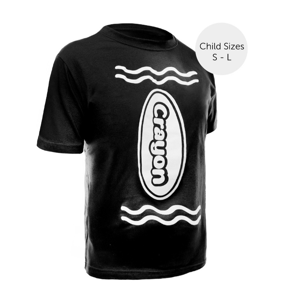 Boy's Black Crayon T-Shirt – Fun Kids Costume Top for Parties, Dress-Up & School Events