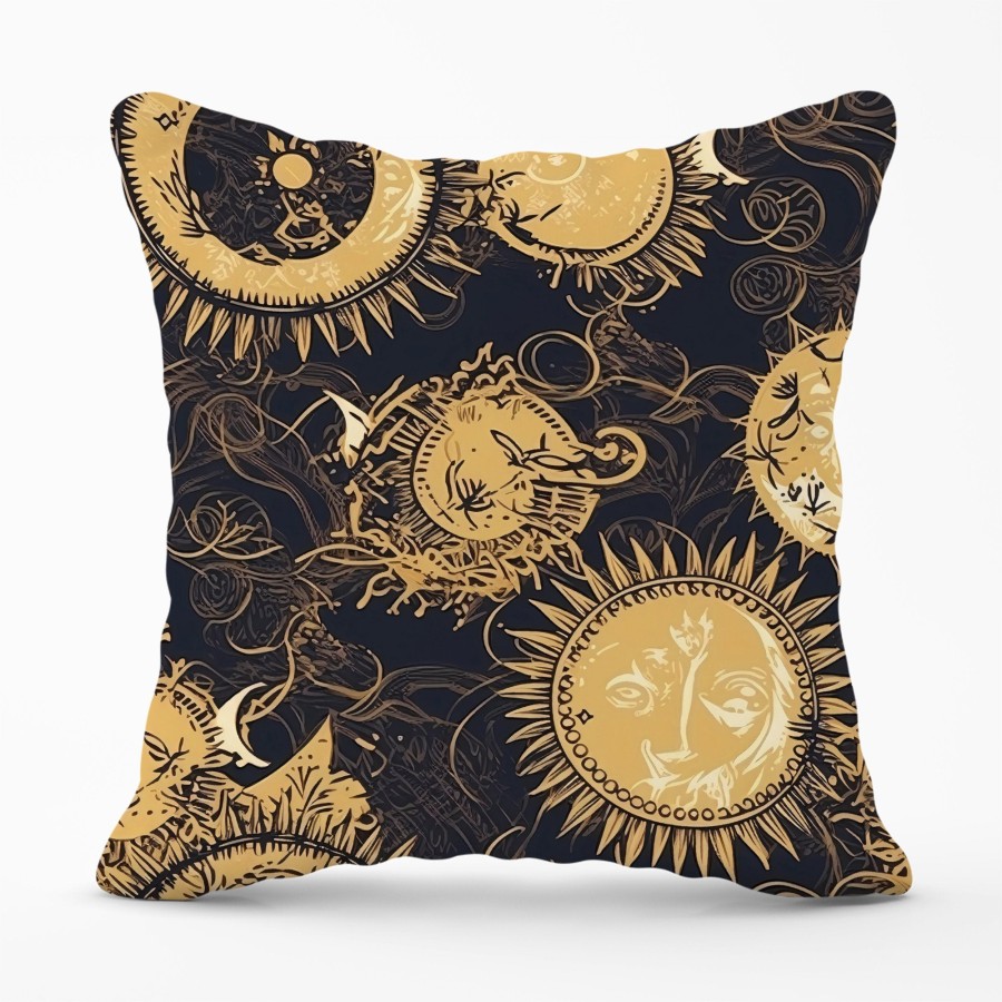 Moon and Sun Gold Blue Cushions